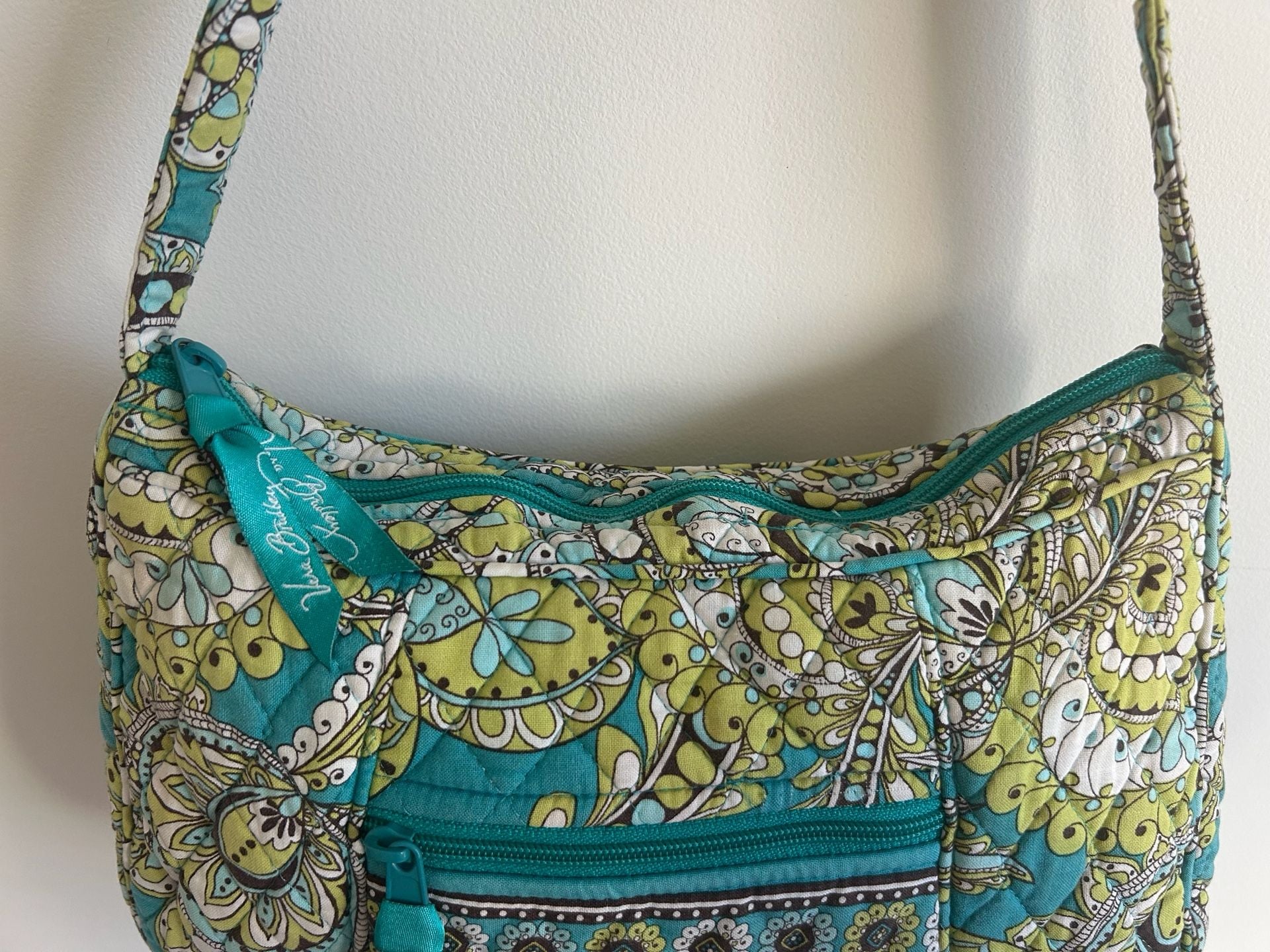 Vera Bradley Peacock Paisley Quilted Zip-Top Shoulder Bag 6