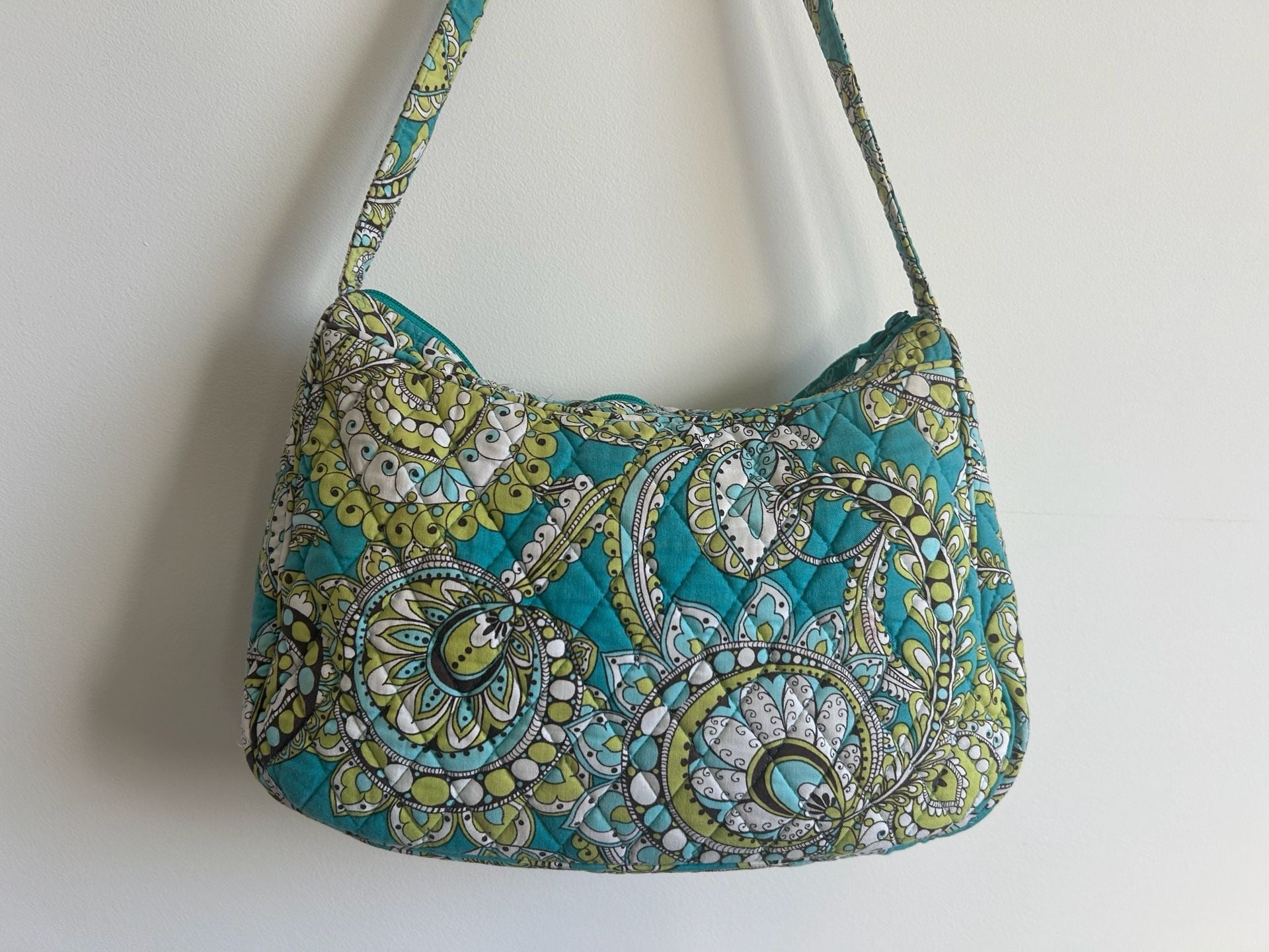 Vera Bradley Peacock Paisley Quilted Zip-Top Shoulder Bag 7
