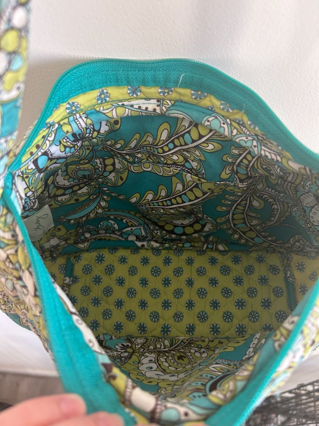 Vera Bradley Peacock Paisley Quilted Zip-Top Shoulder Bag 9