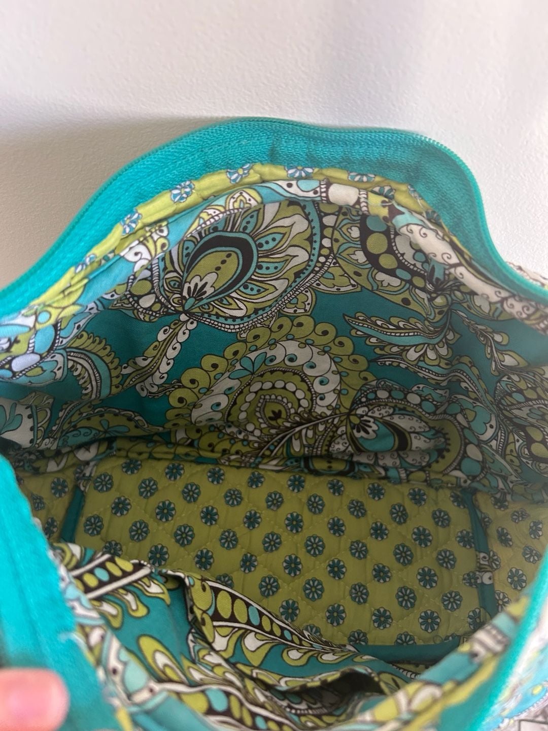Vera Bradley Peacock Paisley Quilted Zip-Top Shoulder Bag 10