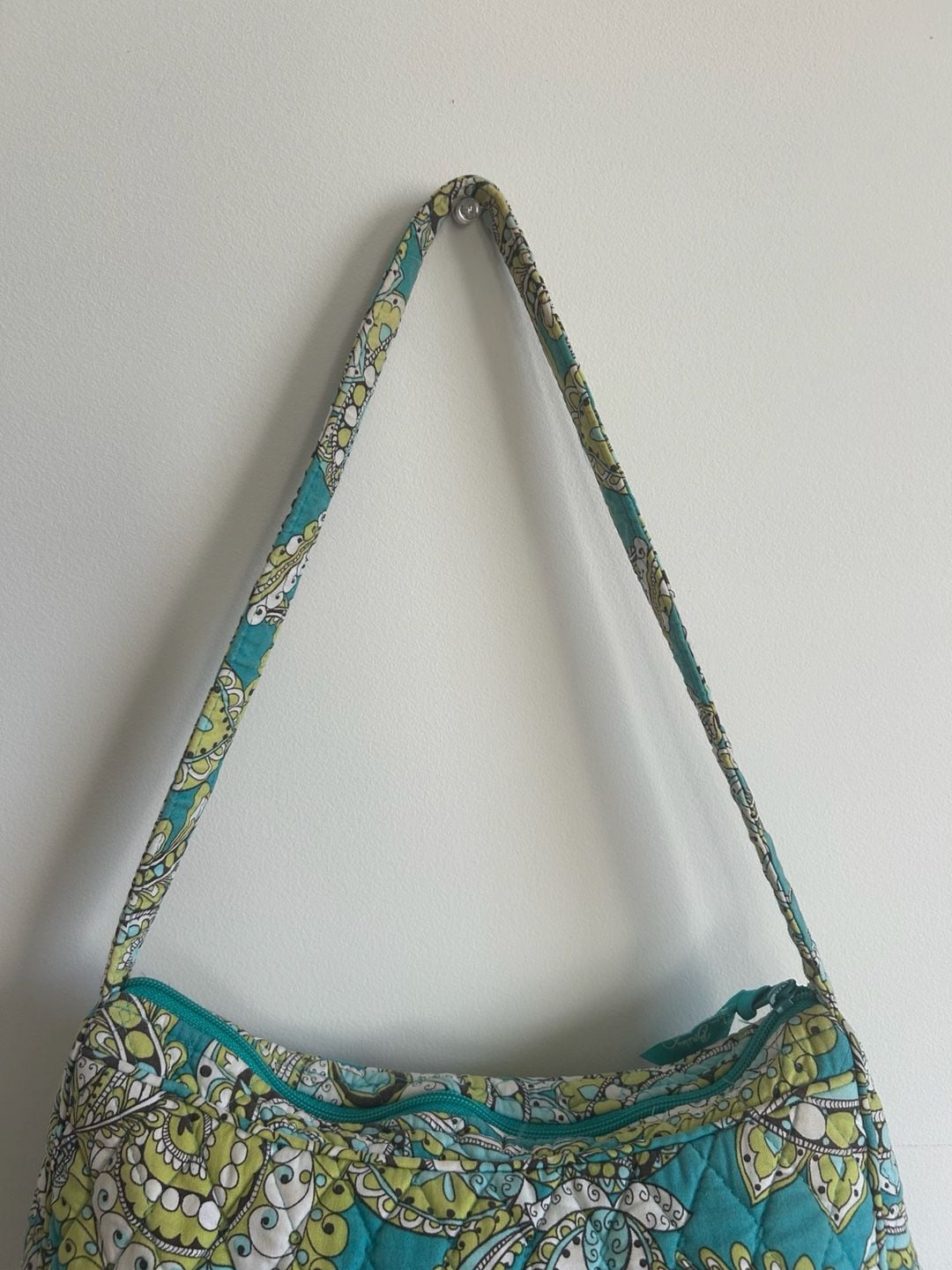 Vera Bradley Peacock Paisley Quilted Zip-Top Shoulder Bag 11