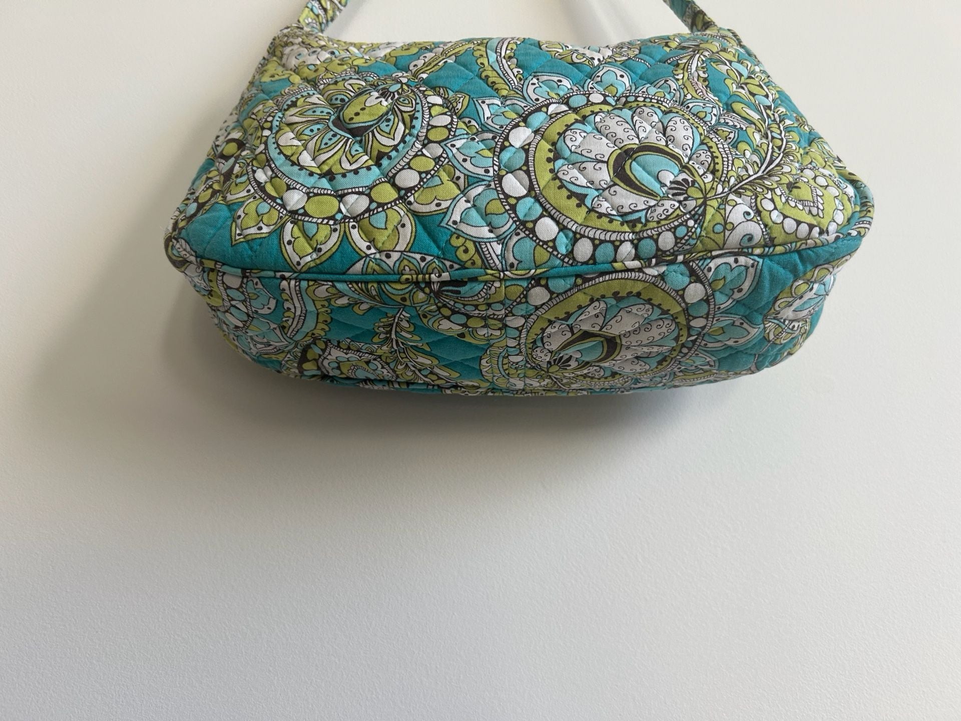 Vera Bradley Peacock Paisley Quilted Zip-Top Shoulder Bag 12