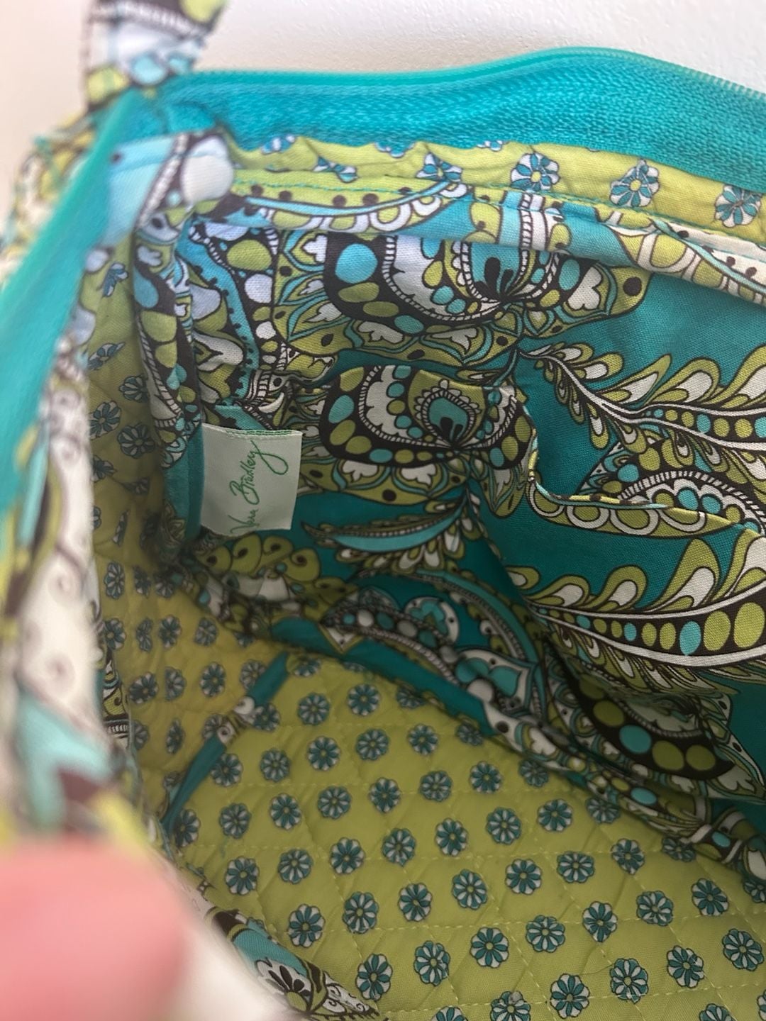 Vera Bradley Peacock Paisley Quilted Zip-Top Shoulder Bag 13