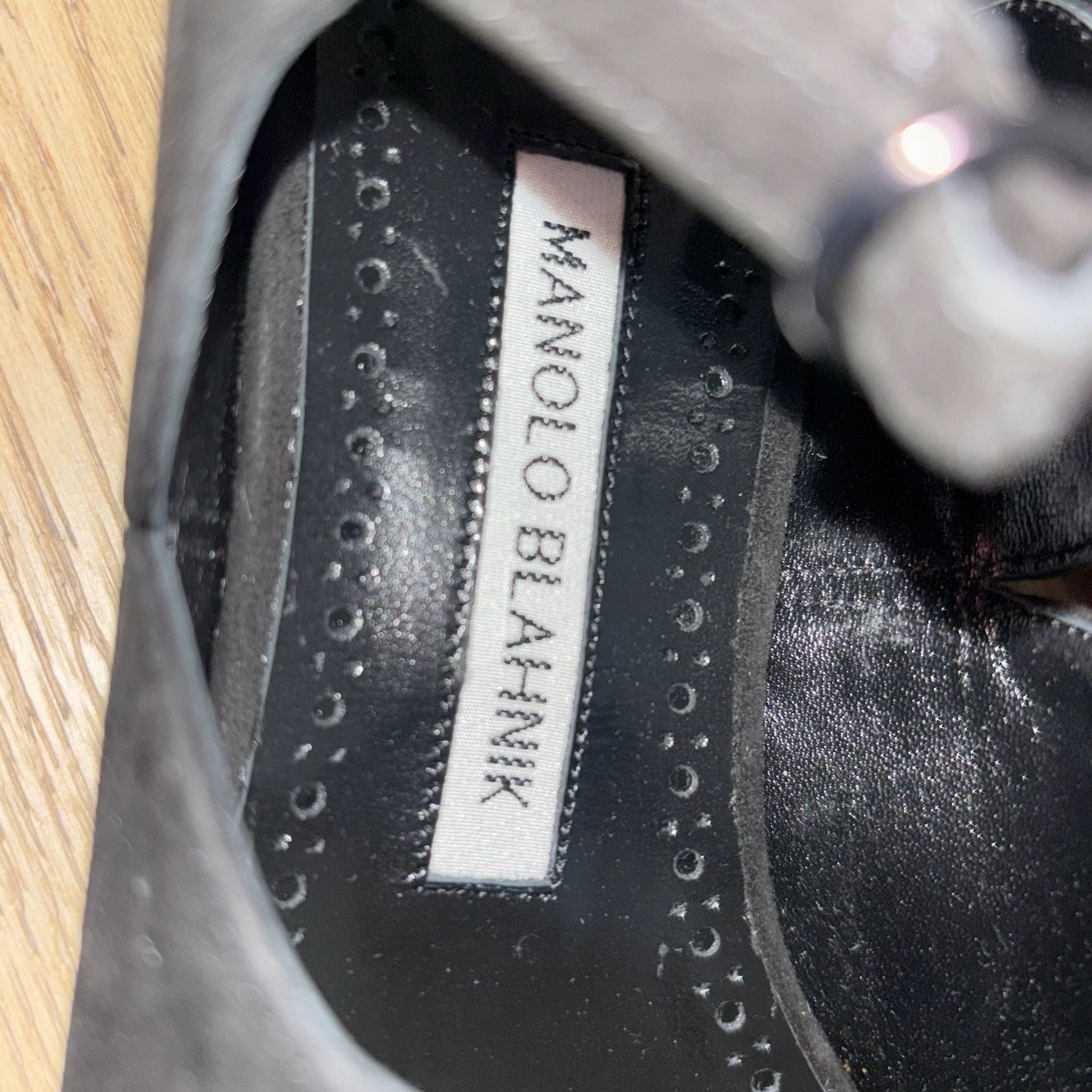 Manolo Blahnik Rufina Black Suede Ankle Strap Flat Sandals 4