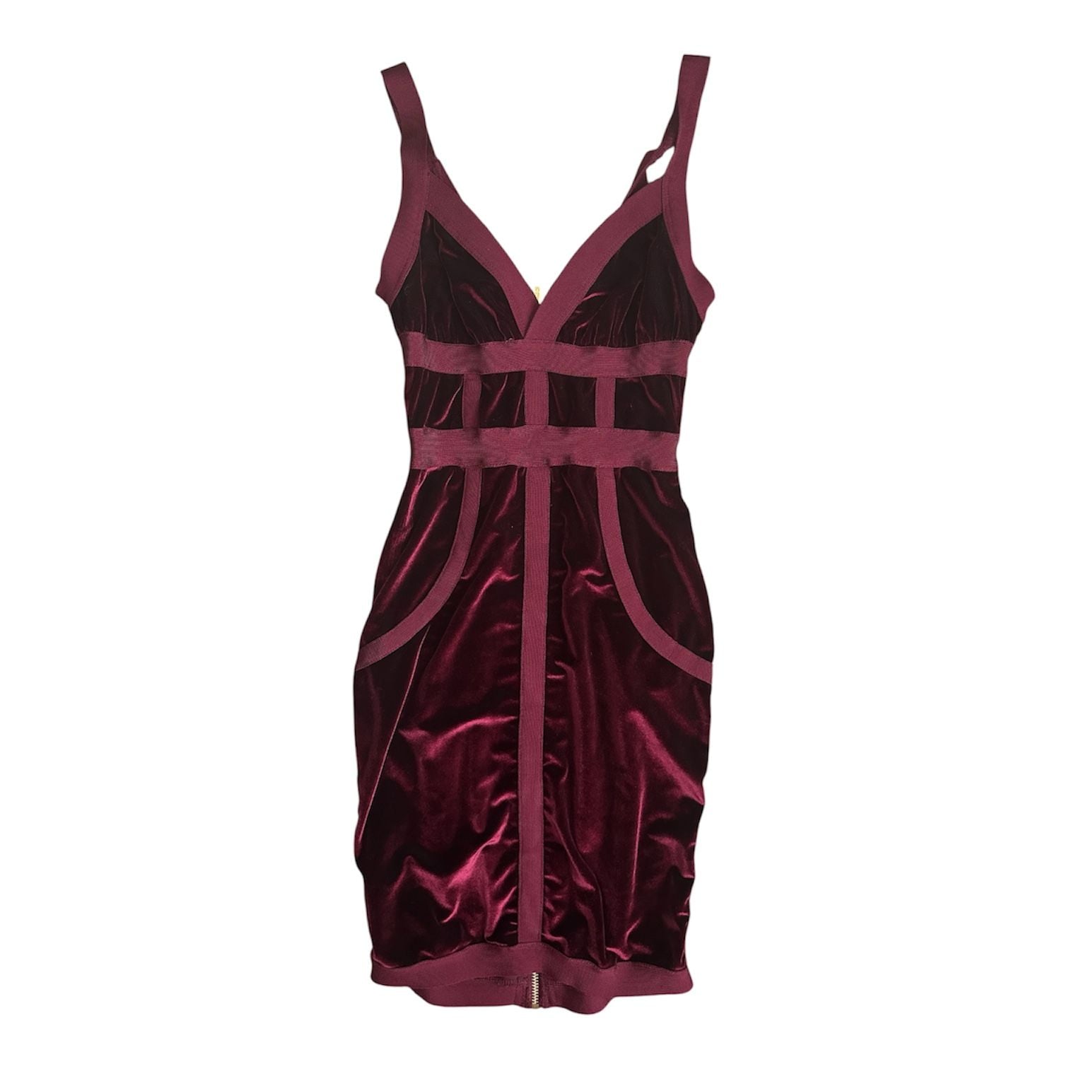 House of CB Carven Mulberry Velvet Bandage Mini Dress 2