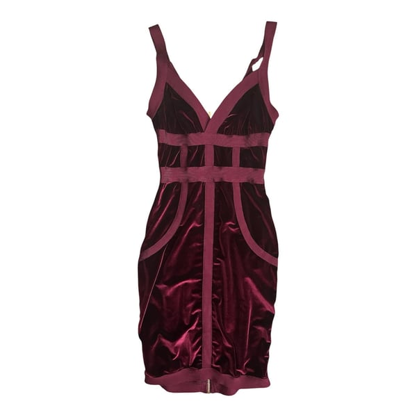 House of CB Carven Mulberry Velvet Bandage Mini Dress