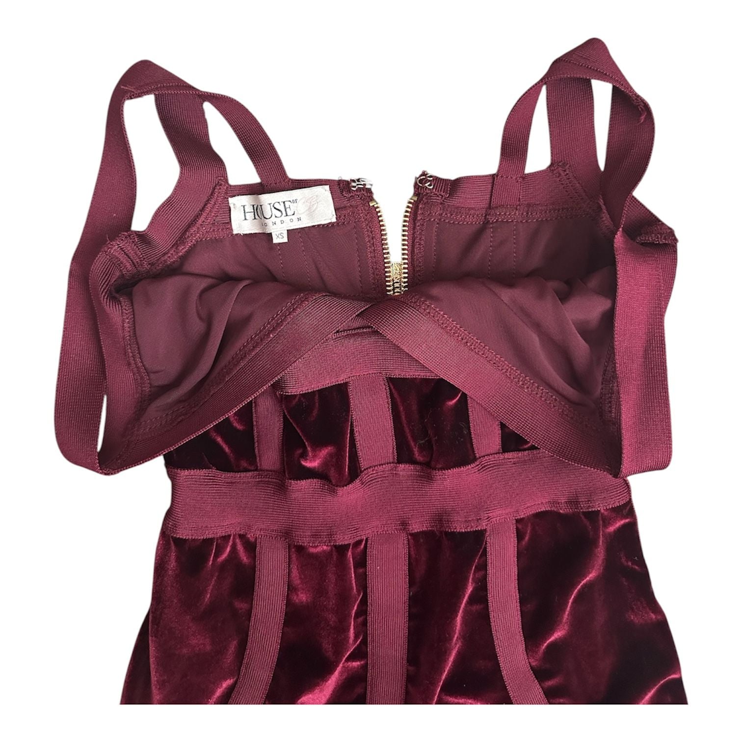 House of CB Carven Mulberry Velvet Bandage Mini Dress 4