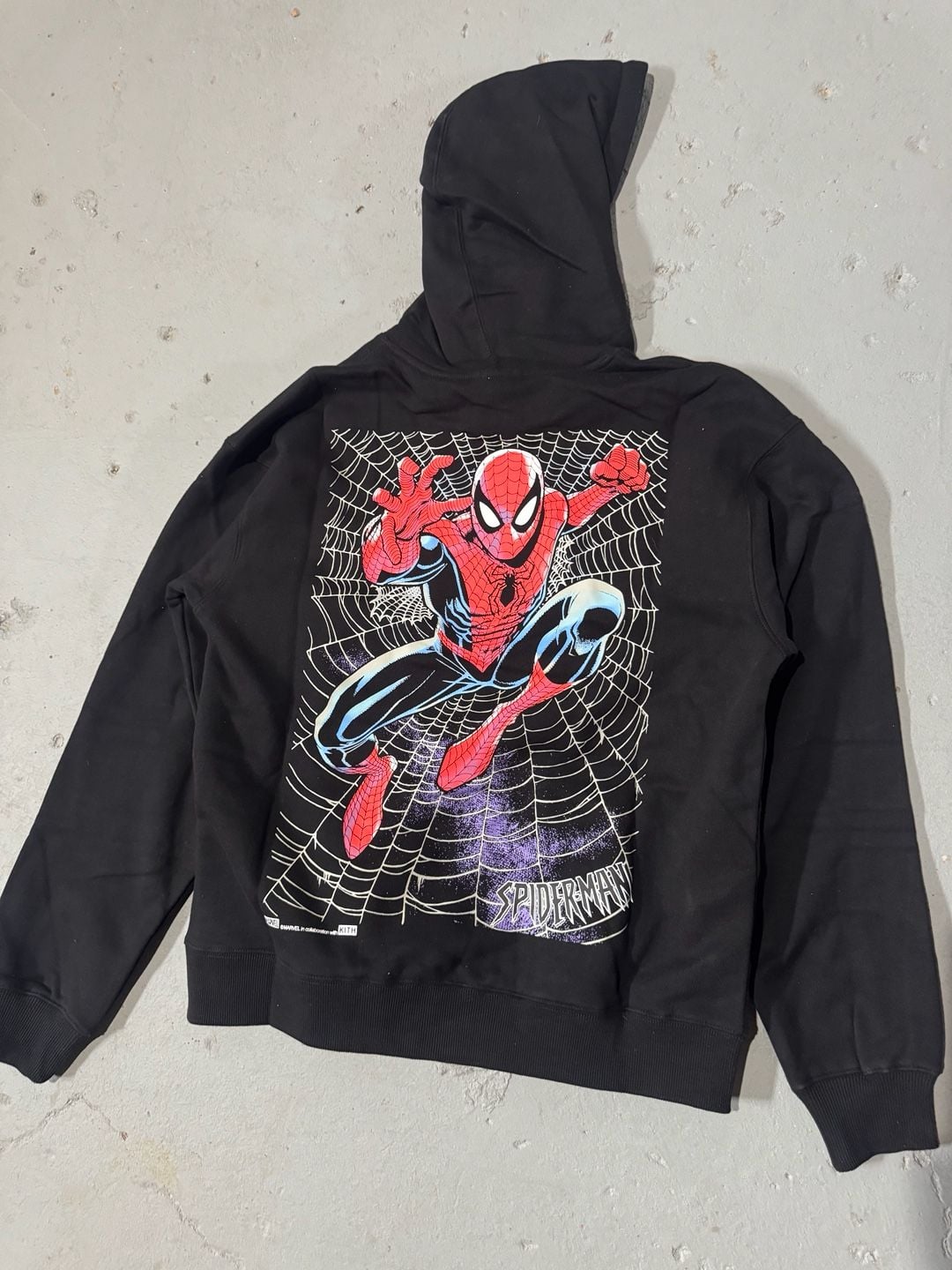 Kith x Marvel Spider-Man Web Logo Hoodie - Black 6