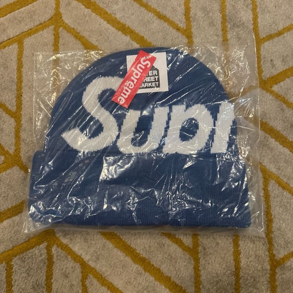 Supreme Big Logo Beanie Slate FW24