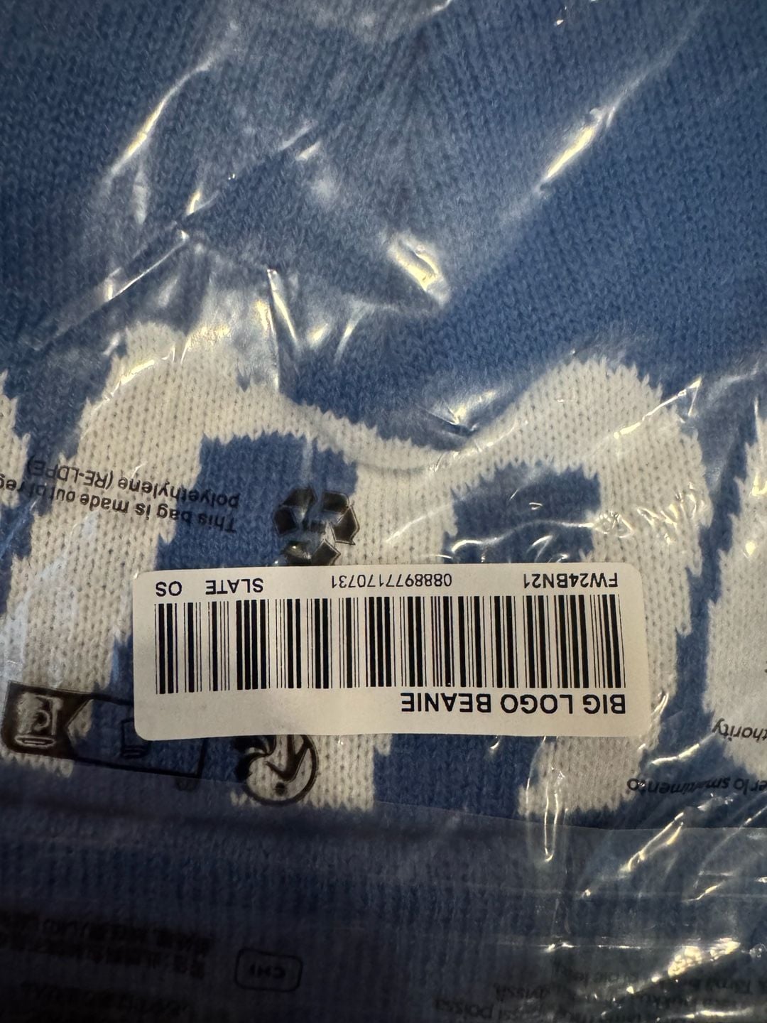 Supreme Big Logo Beanie Slate FW24 3