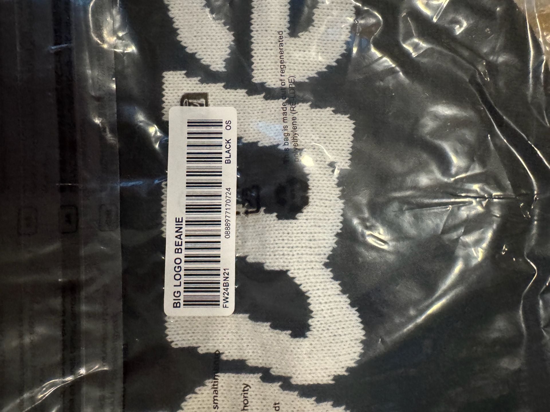 Supreme Big Logo Beanie Black FW24 3