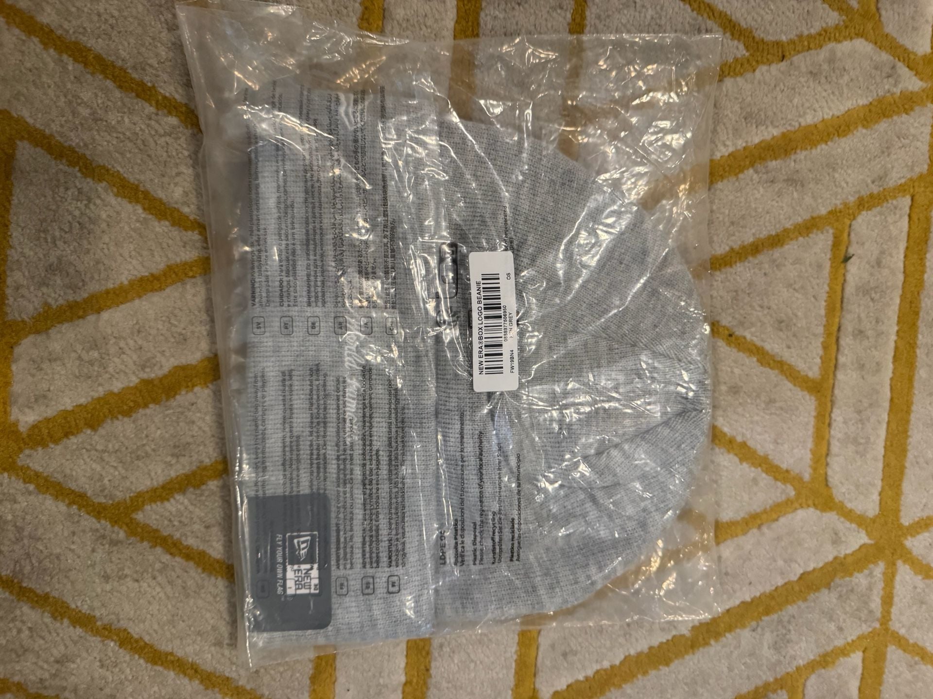 Supreme New Era Bandana Box Logo Beanie Heather Grey FW19 3