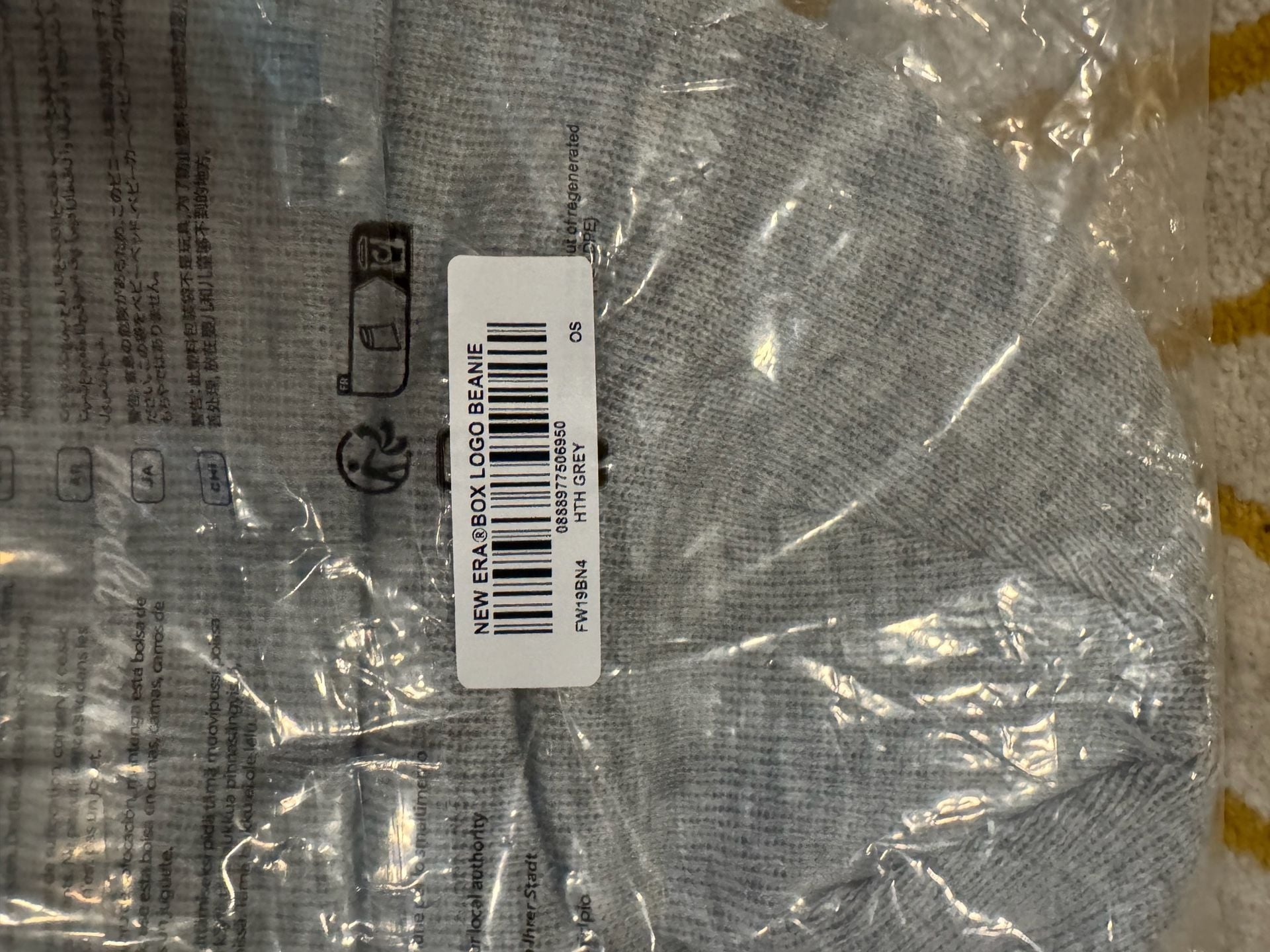 Supreme New Era Bandana Box Logo Beanie Heather Grey FW19 4