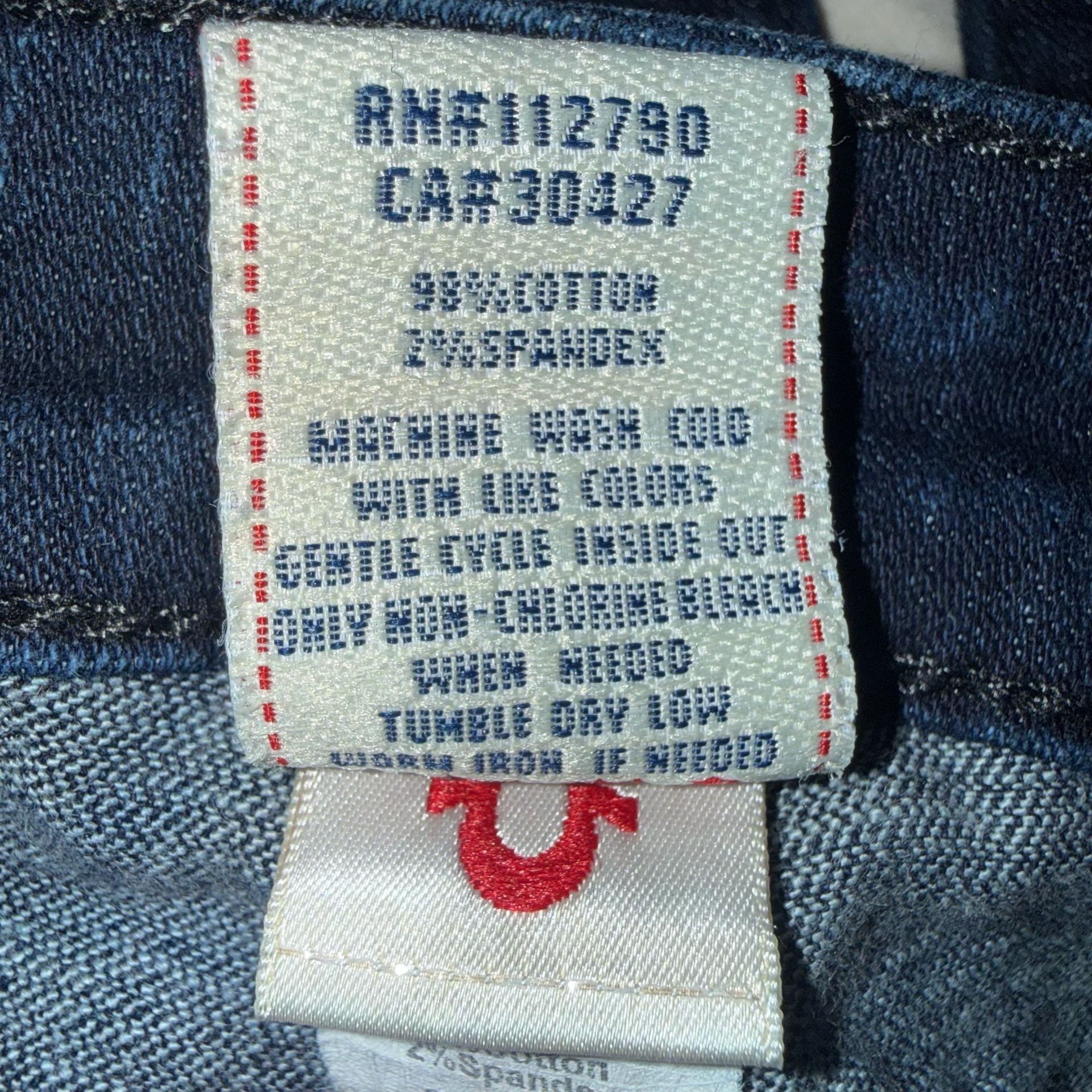 True Religion Low Rise Bootcut Jeans with Sequined Logo Size 27 7