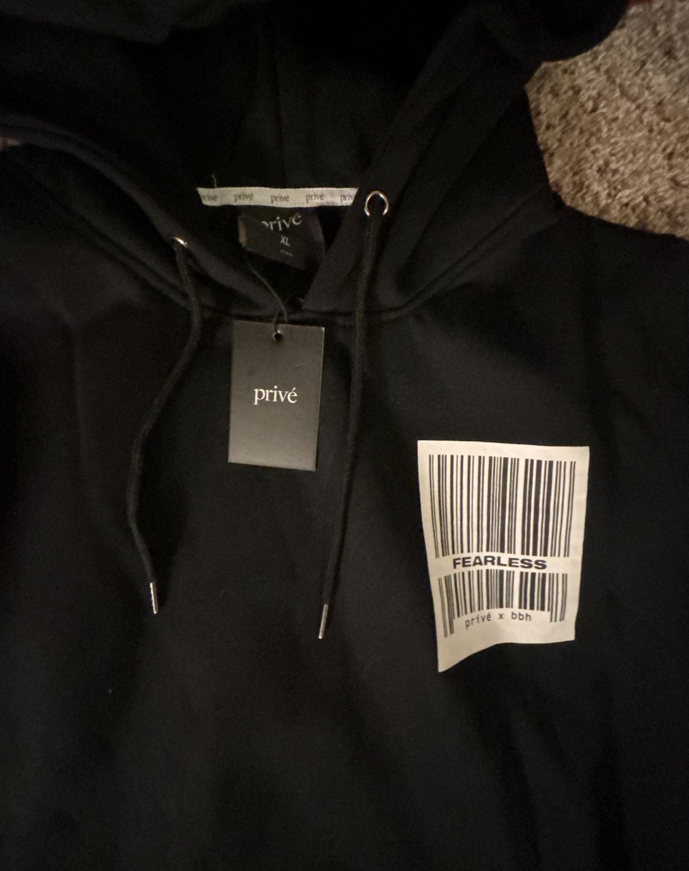 Privé x BBH Fearless Hoodie Black Size XL 4