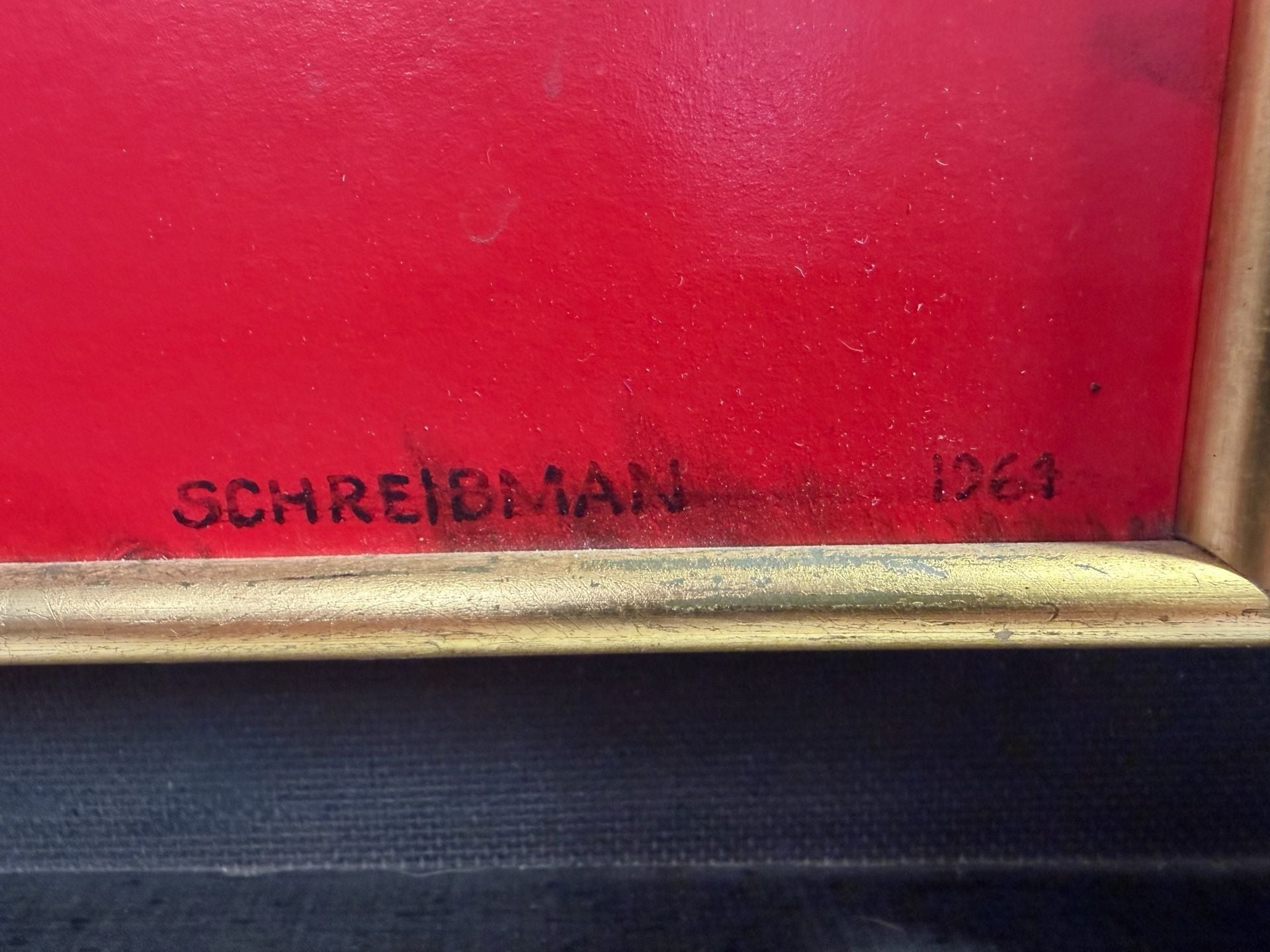 Vintage 1964 Abstract Expressionist Painting by Schreibman 2