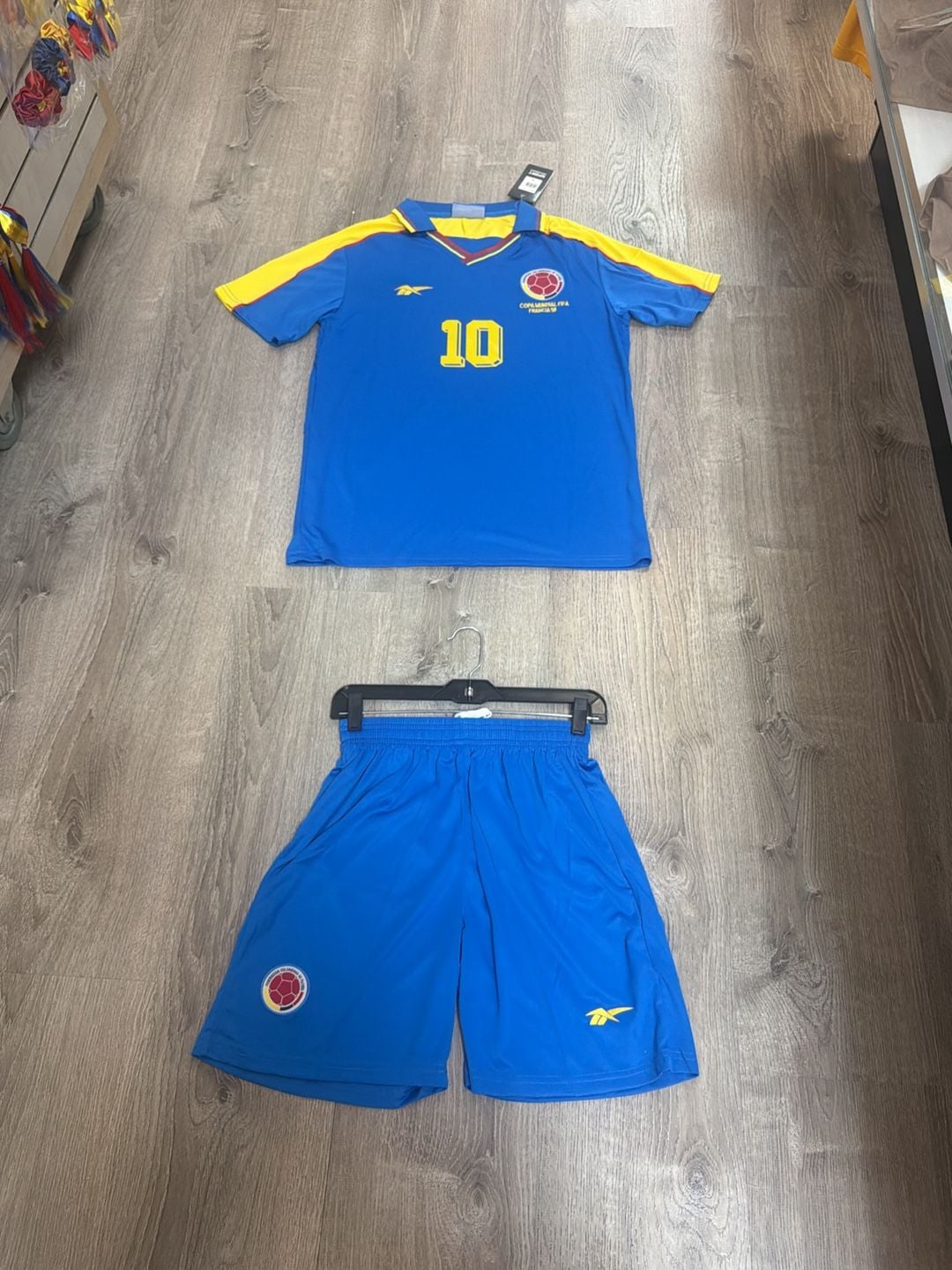Reebok Colombia 1998 World Cup Away Jersey and Shorts Set #10 1