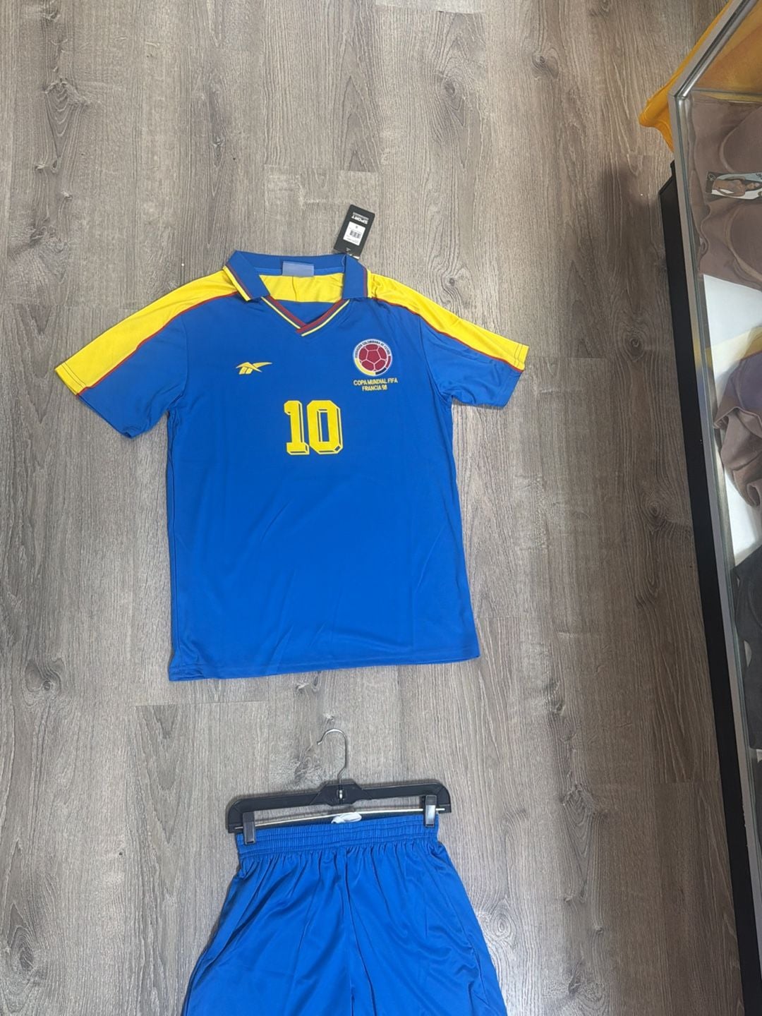 Reebok Colombia 1998 World Cup Away Jersey and Shorts Set #10 5