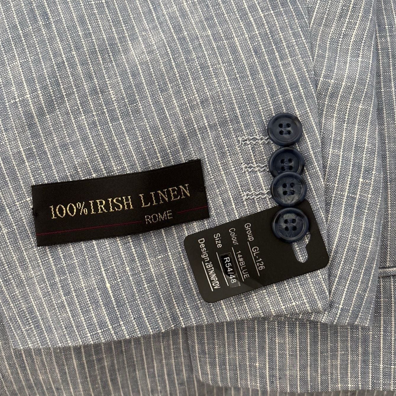 Rizzoli Uomo Rome 2-Piece Suit Set in 100% Irish Linen with Stretch Armhole 3