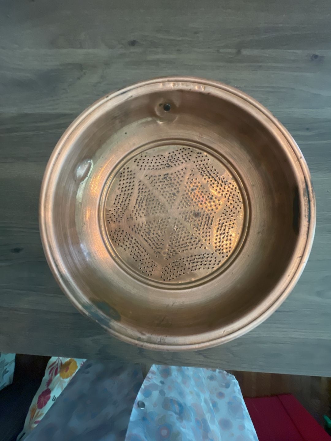 Vintage Hand-Crafted Copper Sieve Strainer with Hanging Loop! HEAVY! 3