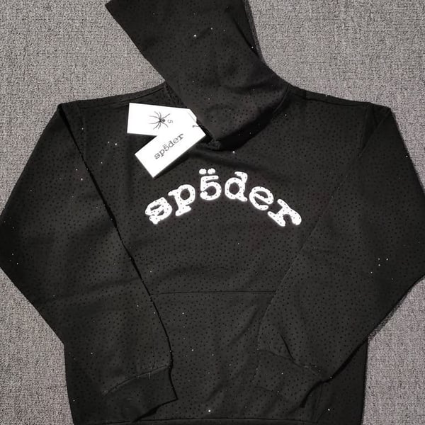 Sp5der Worldwide VVS AOP Webstone Hoodie Black