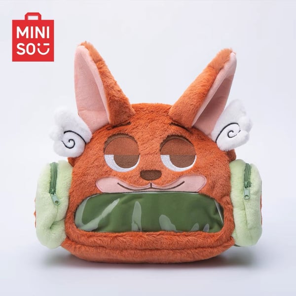 Disney Zootopia Nick Wilde Plush Character Backpack ita bag furry shoulder crossbody
