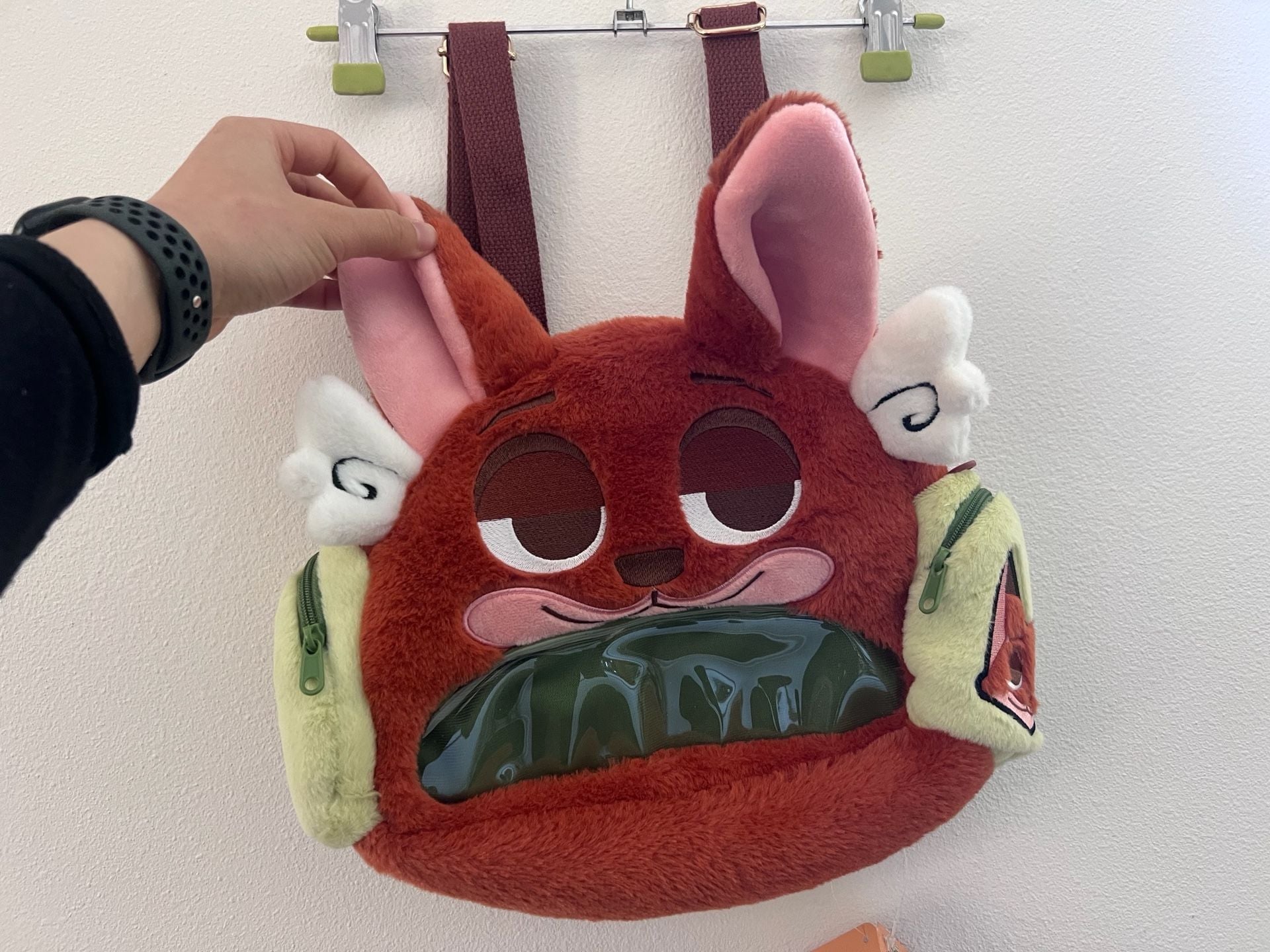 Disney Zootopia Nick Wilde Plush Character Backpack ita bag furry shoulder crossbody 3