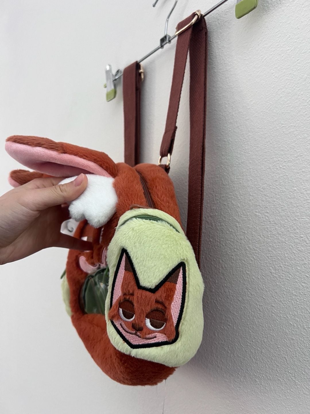 Disney Zootopia Nick Wilde Plush Character Backpack ita bag furry shoulder crossbody 4