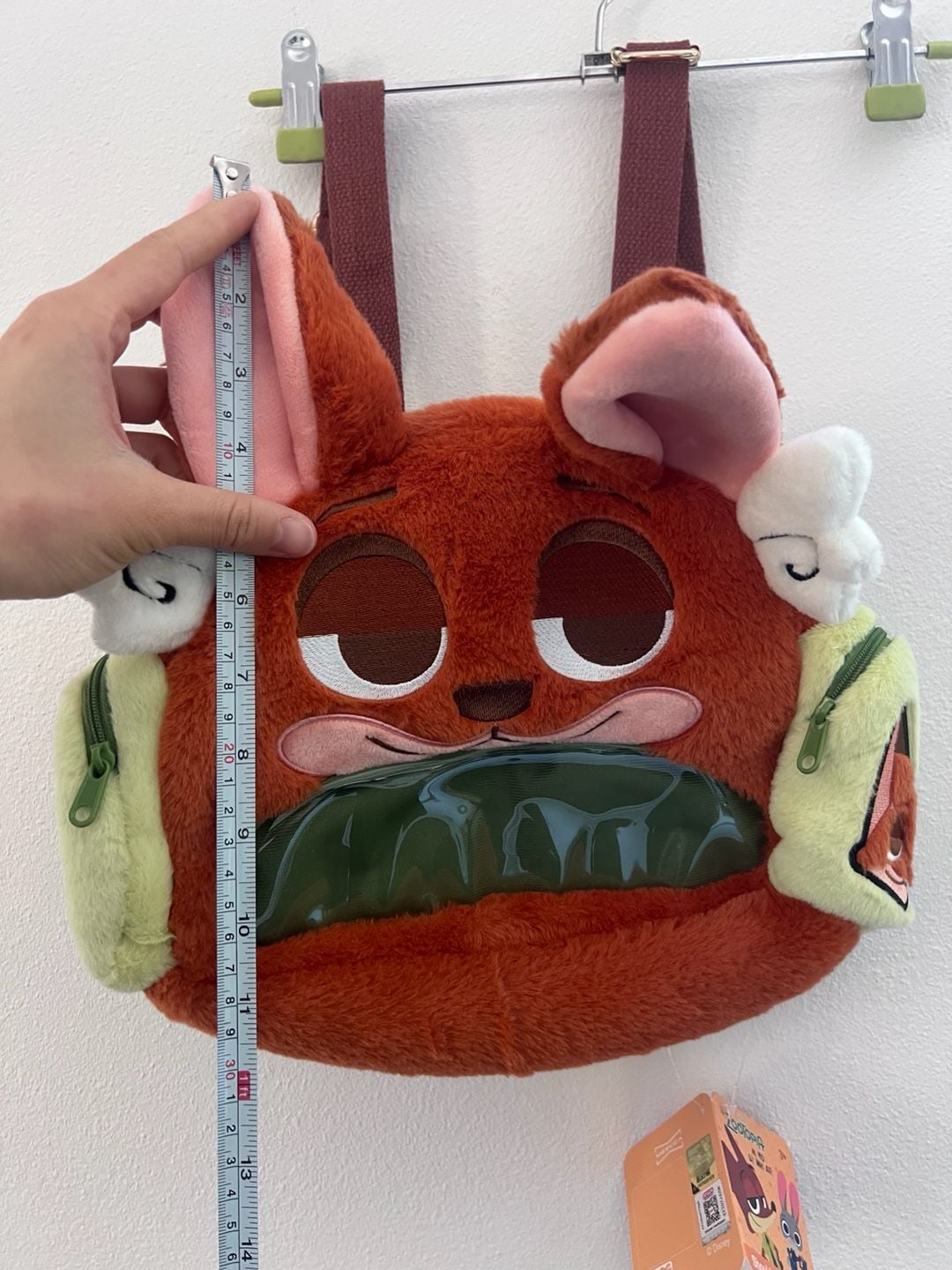 Disney Zootopia Nick Wilde Plush Character Backpack ita bag furry shoulder crossbody 9