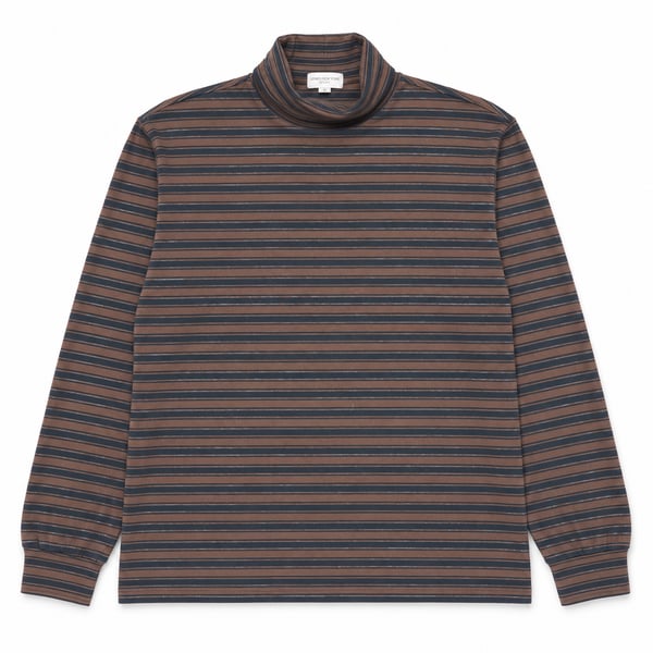 Jones New York Sport Brown and Black Striped Long Sleeve Turtleneck