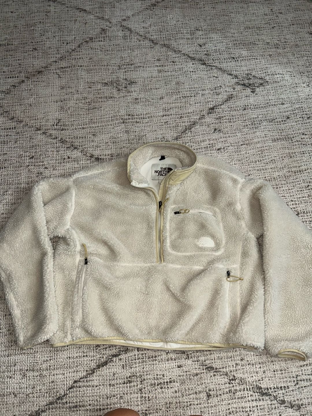 The North Face Women's Extreme Pile 1/2 Zip Fleece Pullover in Gardenia White 2