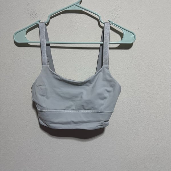 Lululemon Wunder Train Longline Bra with Metallic Straps