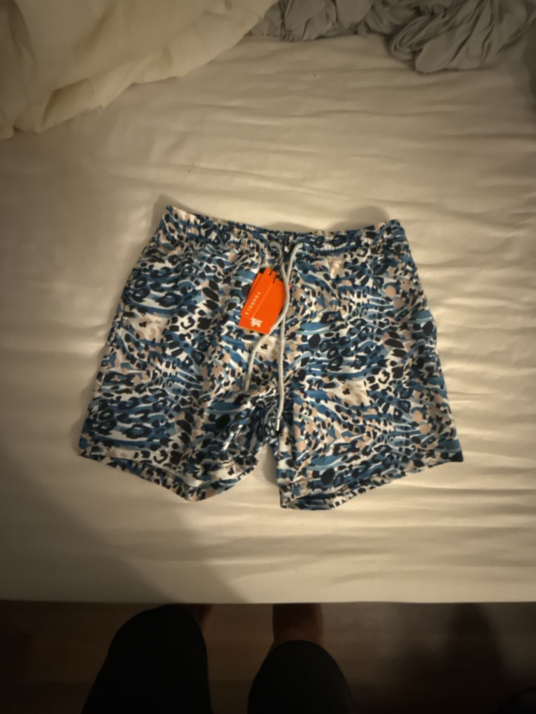 YoungLA 1003 Mosaic Swim Shorts in Blue Multi 1