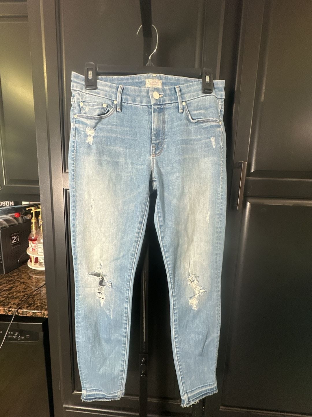 MOTHER The Looker Crop Undone Hem Distressed Skinny Jeans#732 2