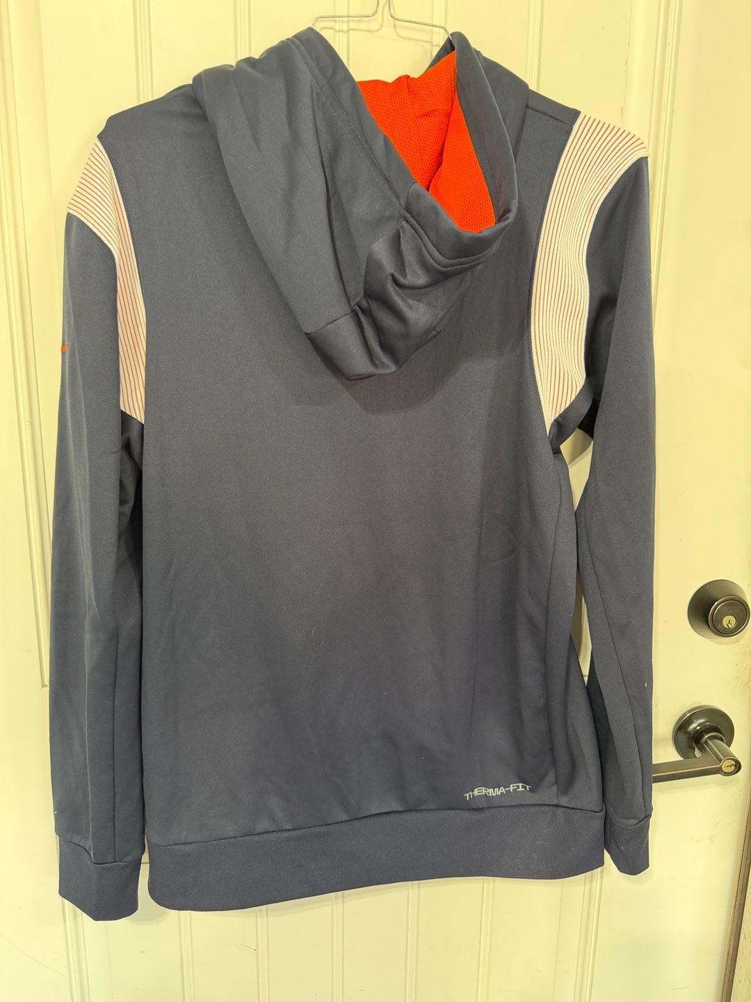Chicago Bears Nike Men's Navy Sideline Performance Therma-Fit Pullover Hoodie 10