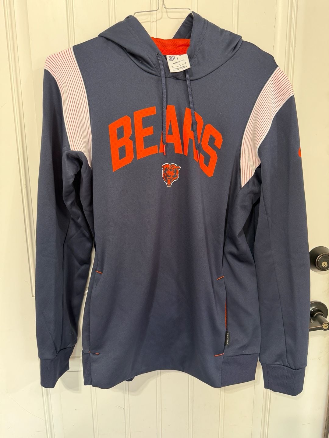 Chicago Bears Nike Men's Navy Sideline Performance Therma-Fit Pullover Hoodie 12