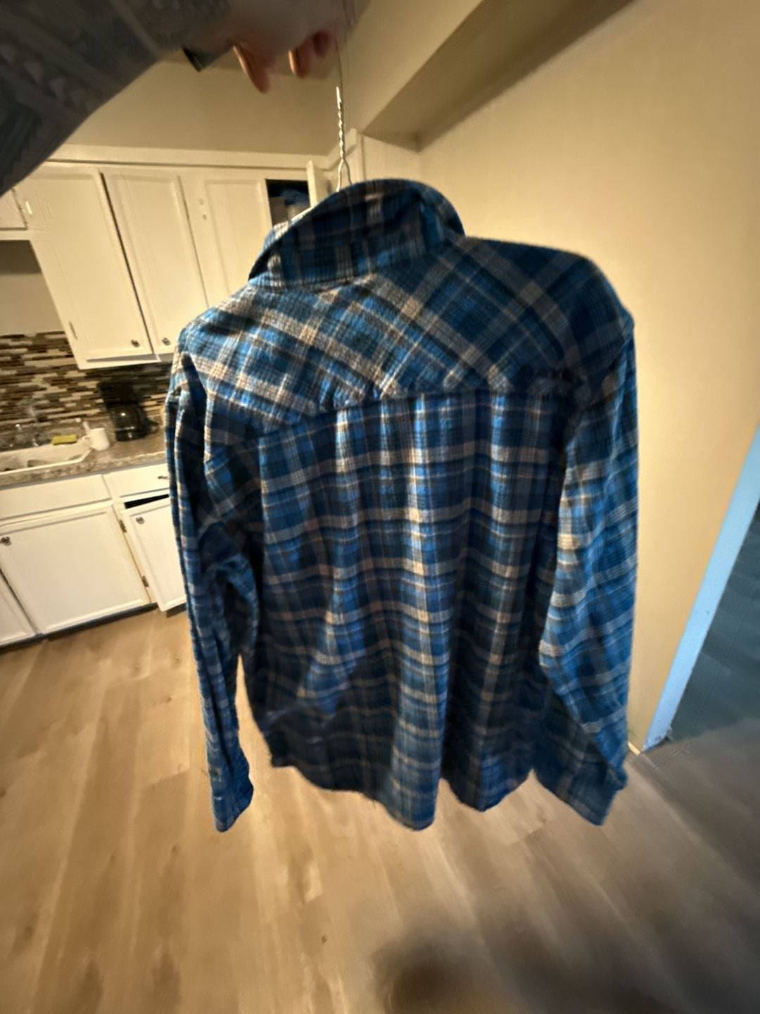 Oakley Men's Long Sleeve Blue Plaid Button-Up Flannel Shirt 4