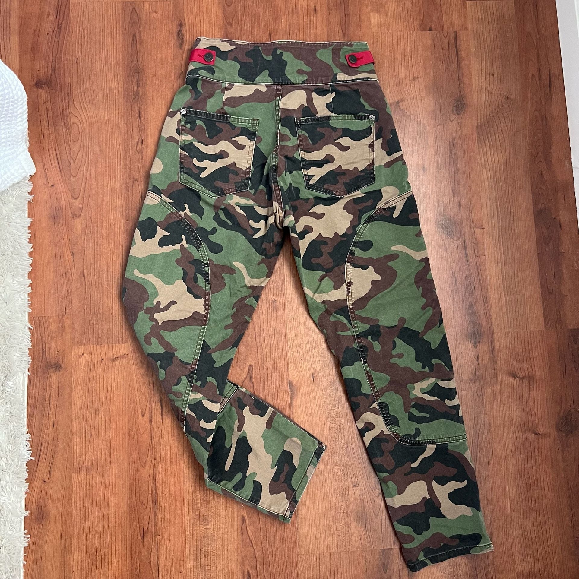 Veronica Beard Jeans Kane High-Rise Camo Utility Pants with Button Fly 3
