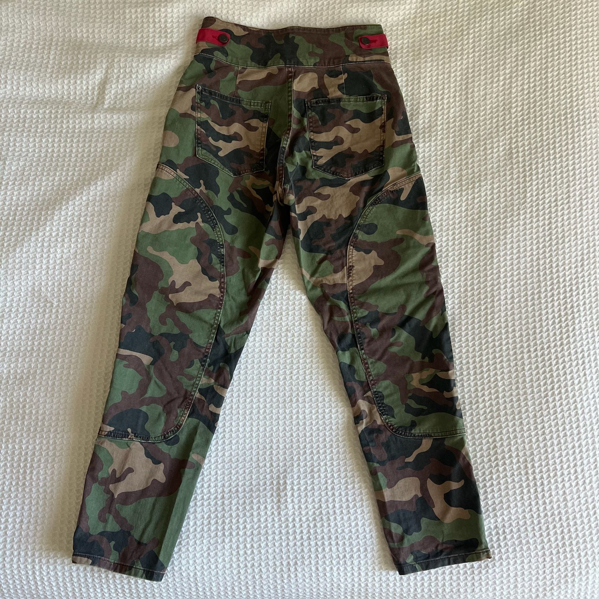 Veronica Beard Jeans Kane High-Rise Camo Utility Pants with Button Fly 4