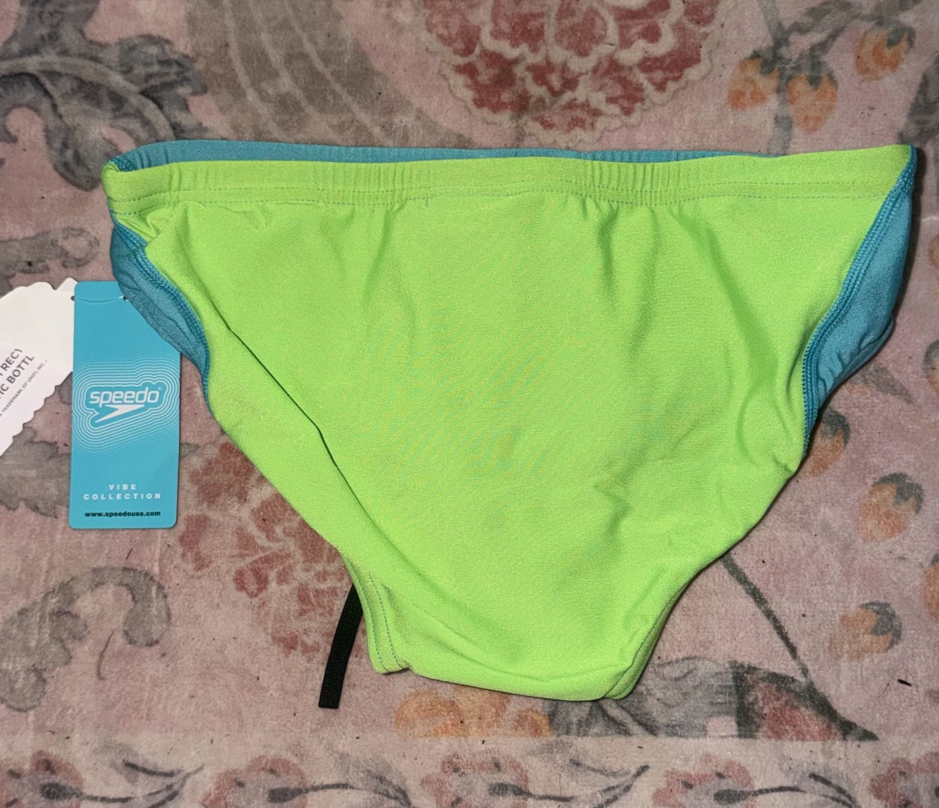 NWT Speedo swim briefs Vibe Collection Turquoise/Green Gecko Eco Endurance size 30 2