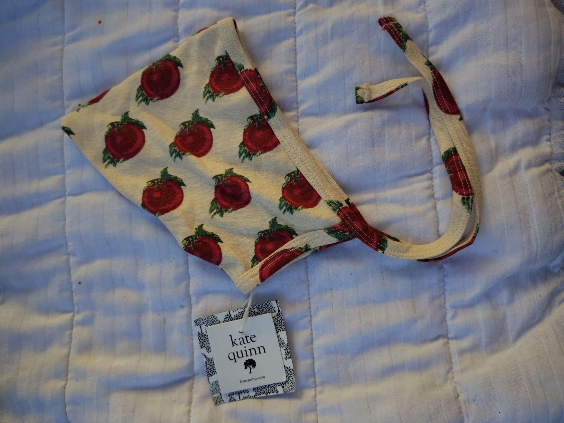 Kate Quinn Bonnet Hat with Red Strawberry Print 1