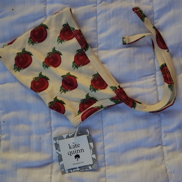 Kate Quinn Bonnet Hat with Red Strawberry Print