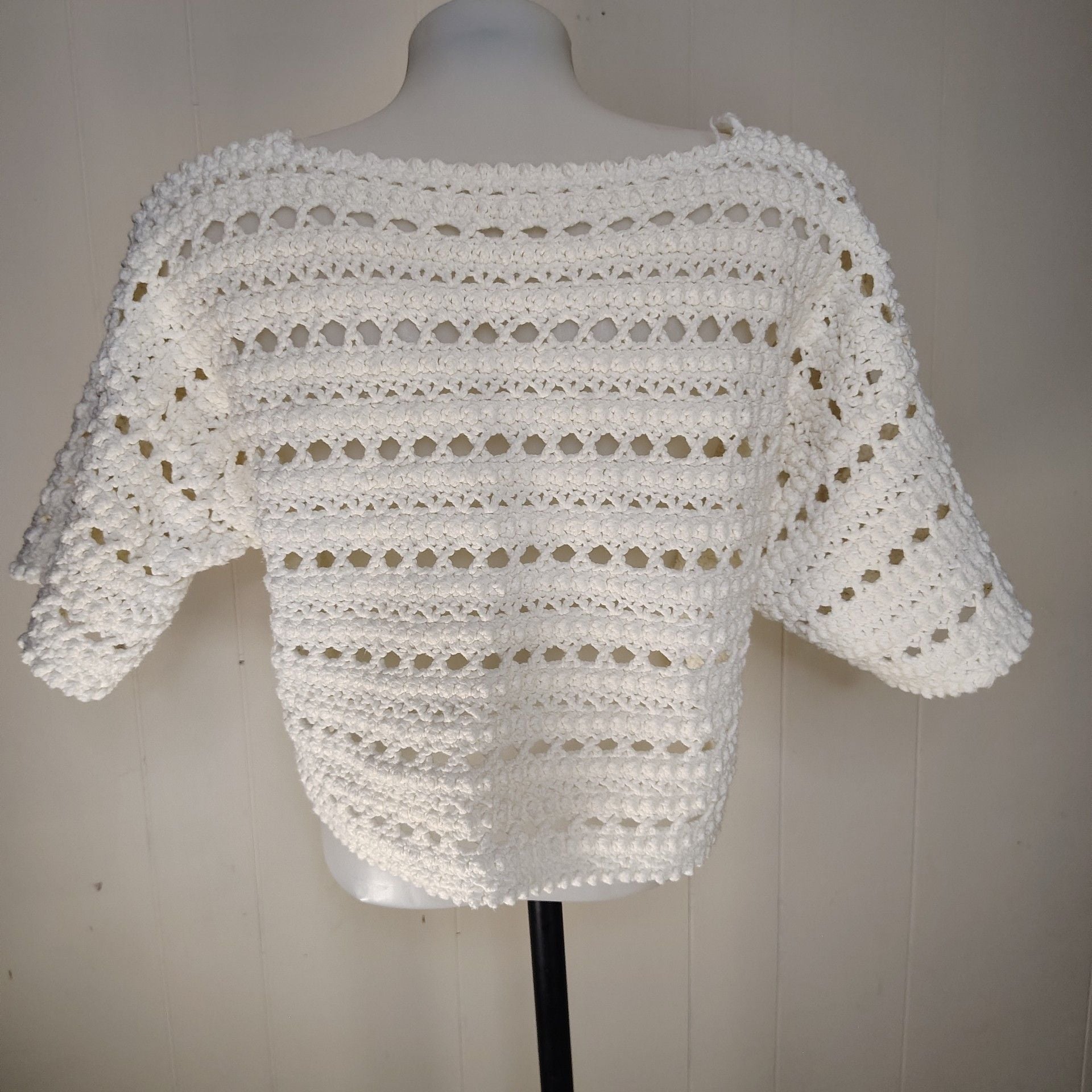 Handmade Cottagecore Boho Coastal cropped sweater 5