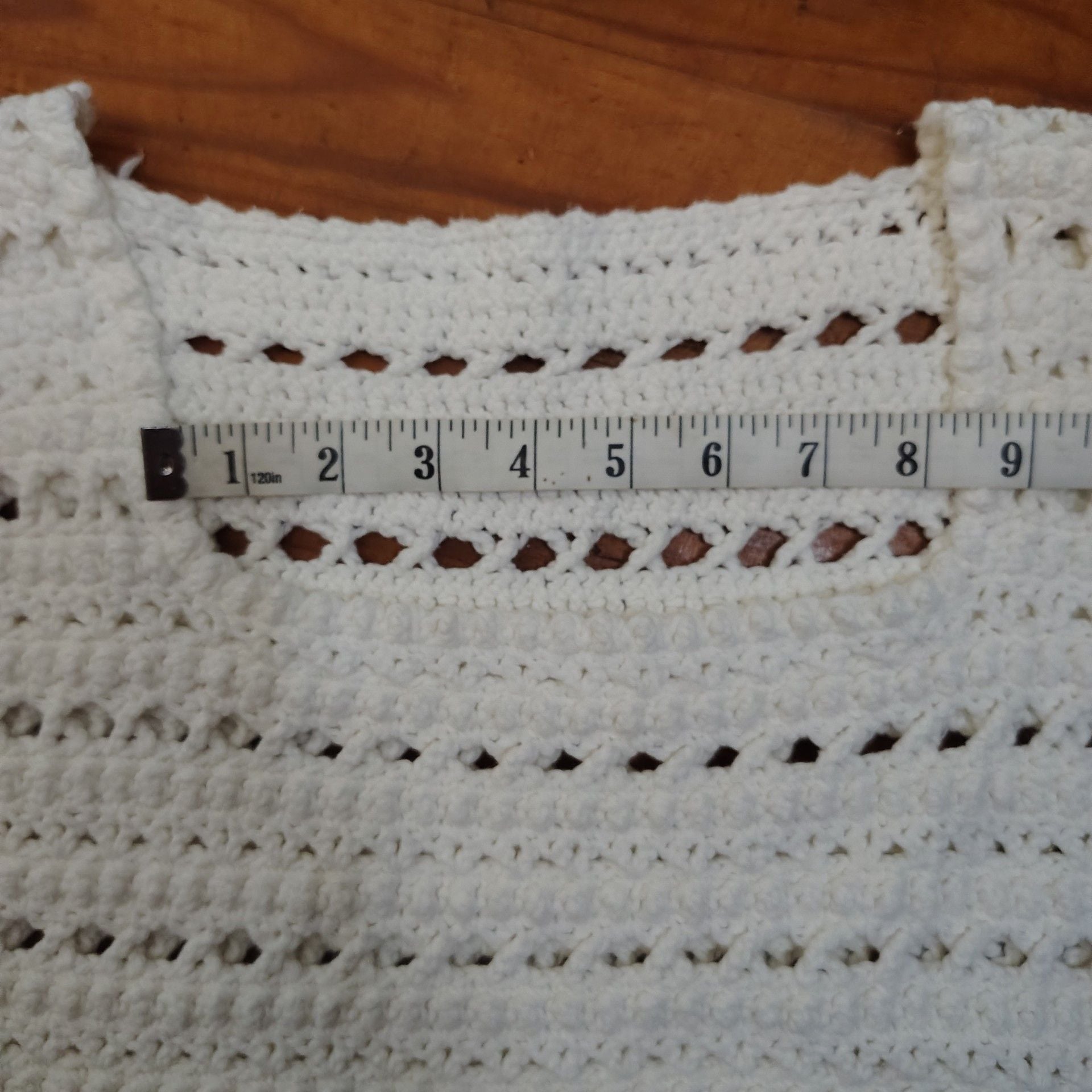 Handmade Cottagecore Boho Coastal cropped sweater 8
