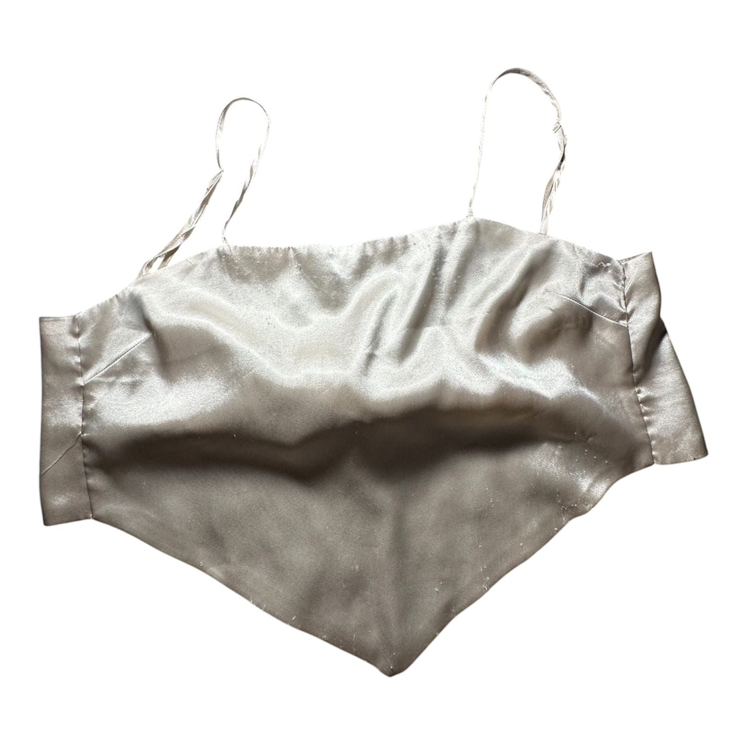 Satin Handkerchief Scarf Tie-Back Crop Top 1