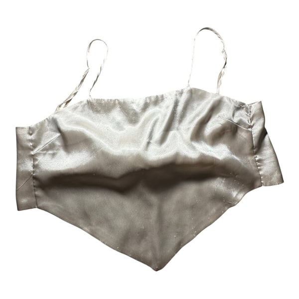 Satin Handkerchief Scarf Tie-Back Crop Top