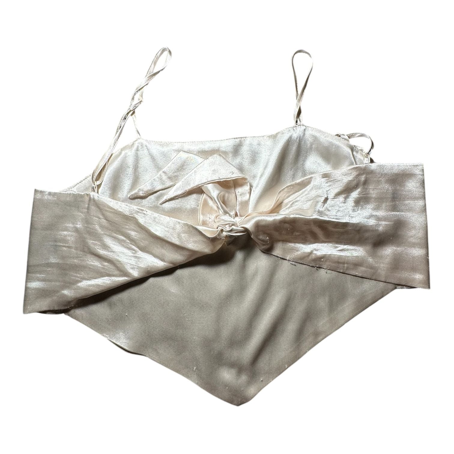 Satin Handkerchief Scarf Tie-Back Crop Top 2