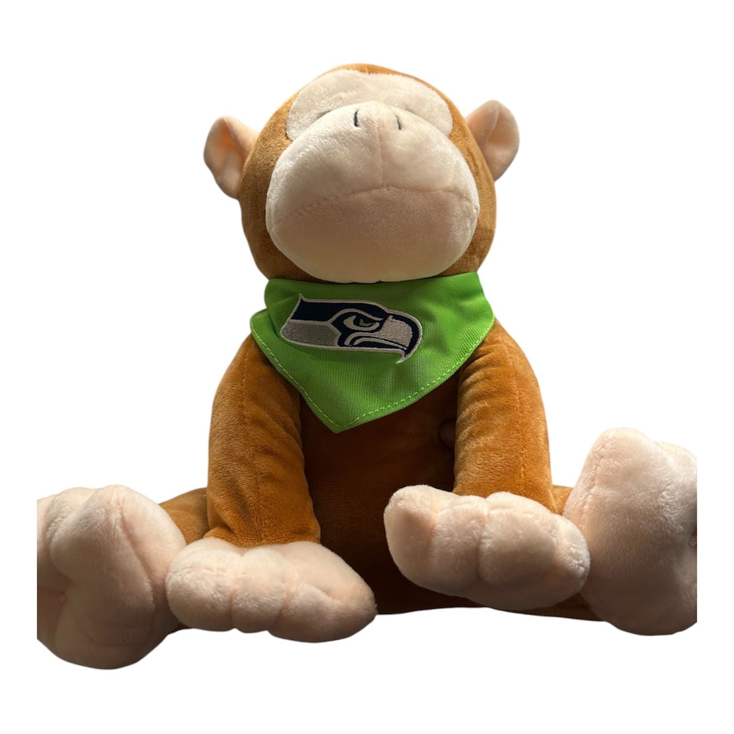 Seattle Seahawks NFL Plush Monkey Stuffed Animal with Green Bandana 2