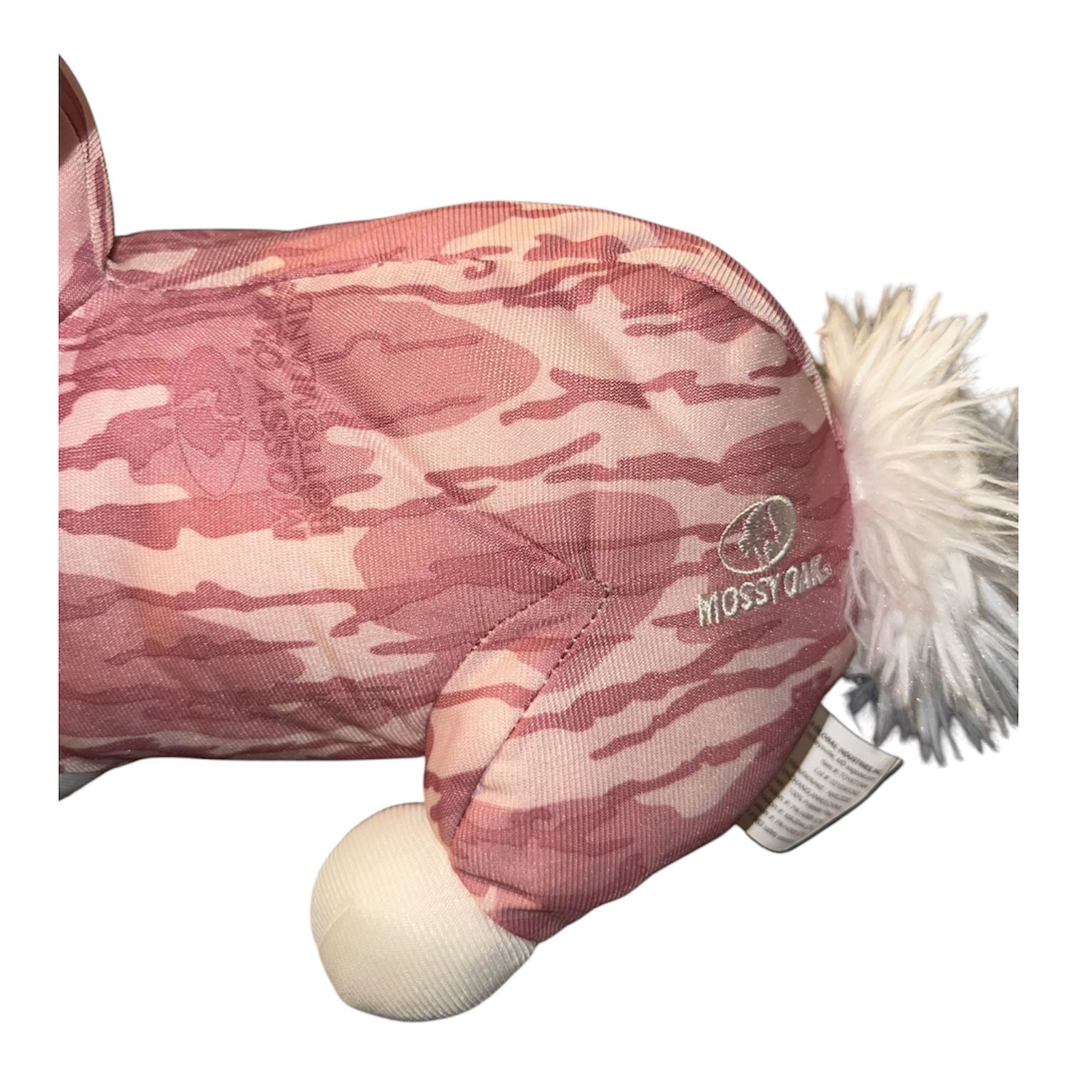 Mossy Oak Pink and White Camouflage Plush Bunny Rabbit Stuffed Toy 2