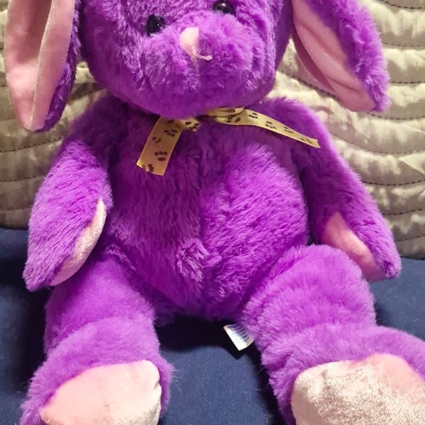Toy LTD Purple Bunny Rabbit Plush Stuffed Animal with Pink Accents